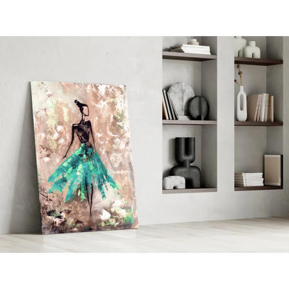 Stunning teal dancer abstract wall art canvas print