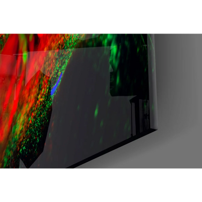 Vibrant neon glow portrait canvas wall art on sleek flat-screen TV