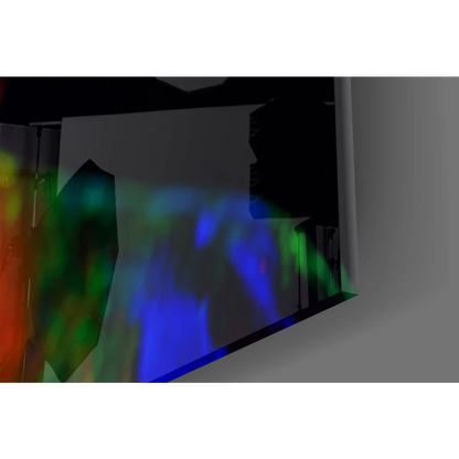 Neon Glow Portrait glass wall art with vibrant UV reactive rainbow lights