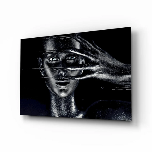 Shimmering Silver Portrait Canvas Wall Art With Metallic Glam | Insigneart USA | vintageantiquesgifts.com