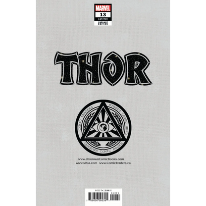 Comic book with black and white cover from Female Thor Marvel battle scene