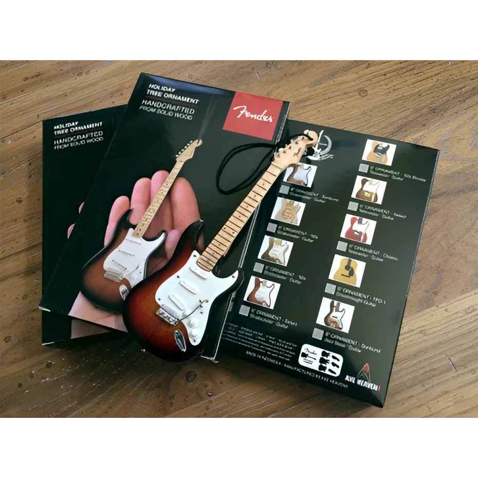 Fender 50s blonde Axe Heaven holiday ornament with 3D Stratocaster