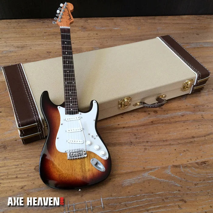 3-color sunburst Fender Strat in Axe Heaven 60th anniversary guitar case