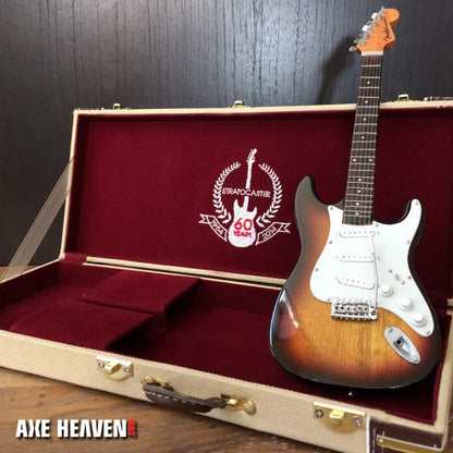 3D sunburst Stratocaster in Axe Heaven 60th Anniversary guitar case