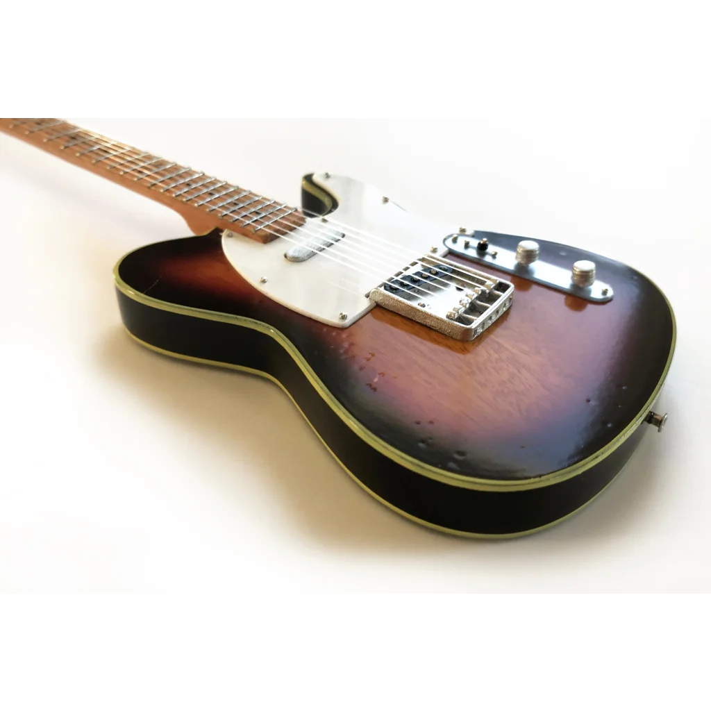 1960s sunburst Fender Telecaster mini guitar on adjustable A-frame stand