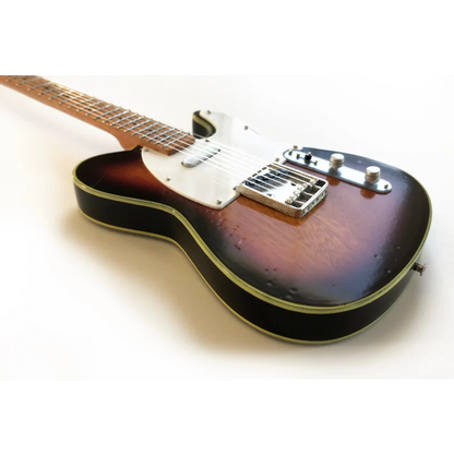 1960s sunburst Fender Telecaster mini guitar on adjustable A-frame stand