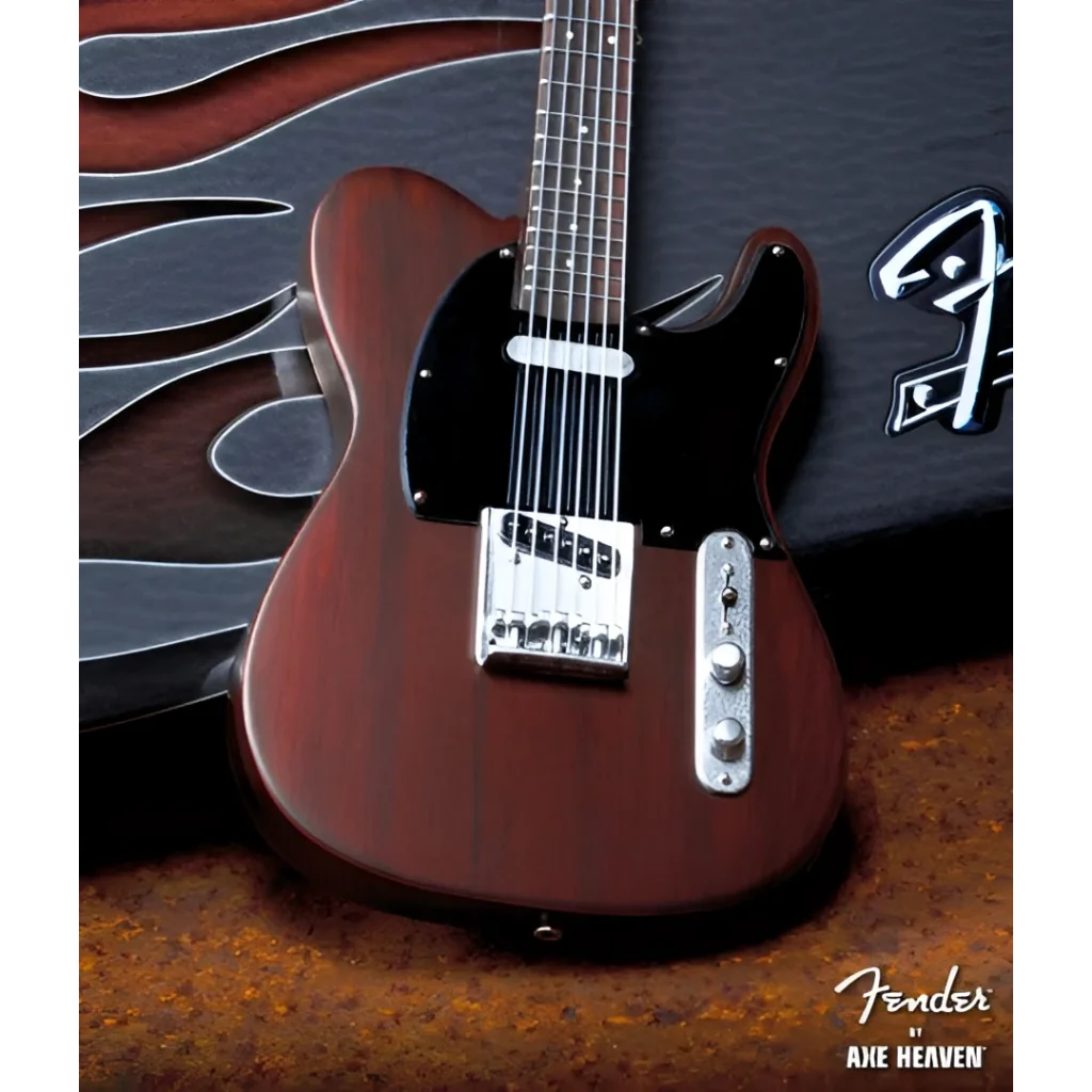 Mahogany Fender Telecaster mini replica by Axe Heaven with stand