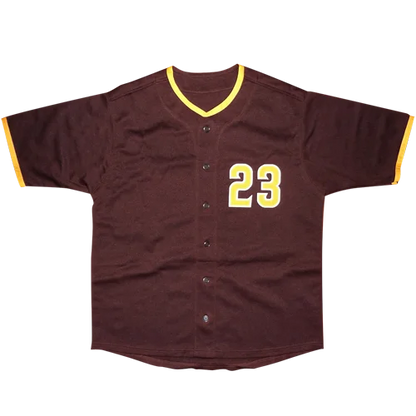 Fernando Tatis Jr. autographed San Diego maroon jersey with yellow trim and number 23