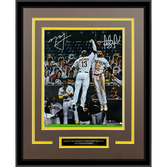 Autographed San Diego Padres deluxe framed photo of Tatis Jr and Machado