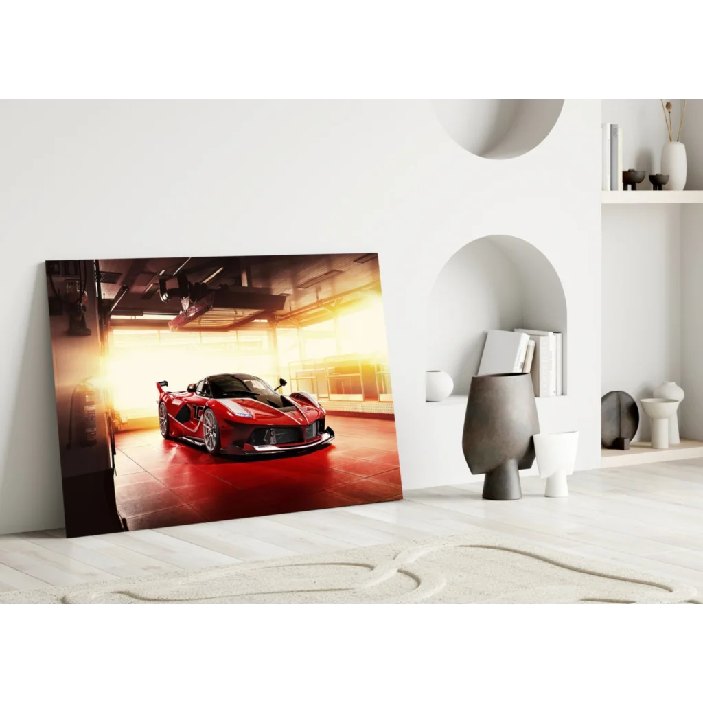Red Ferrari LaFerrari Sports Car Canvas Wall Art Print | Contemporary Home Wall Art | vintageantiquesgifts.com