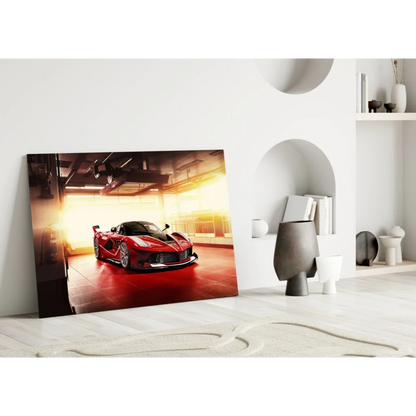 Red Ferrari LaFerrari Sports Car Canvas Wall Art Print | Contemporary Home Wall Art | vintageantiquesgifts.com
