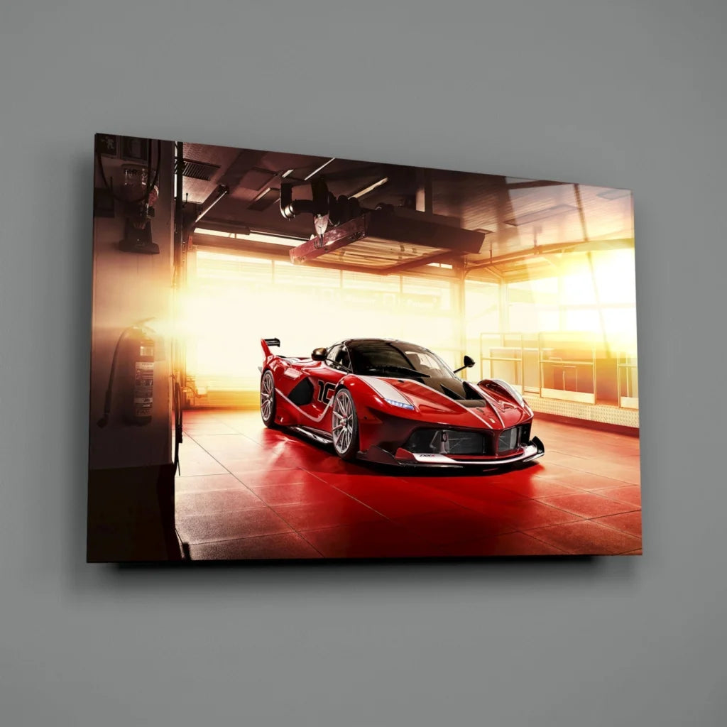 Red Ferrari LaFerrari Sports Car Canvas Wall Art Print | Glass Wall Art Print | vintageantiquesgifts.com