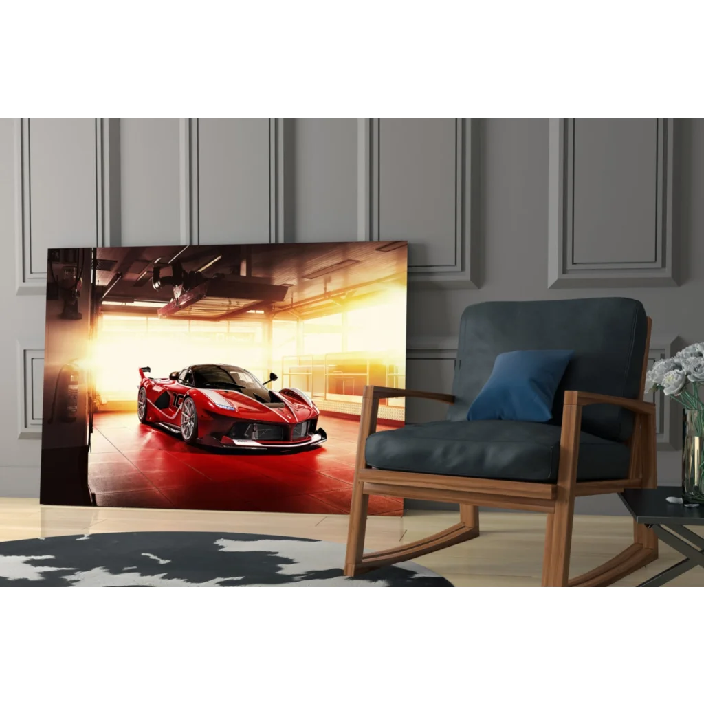 Red Ferrari LaFerrari sports car canvas wall art print