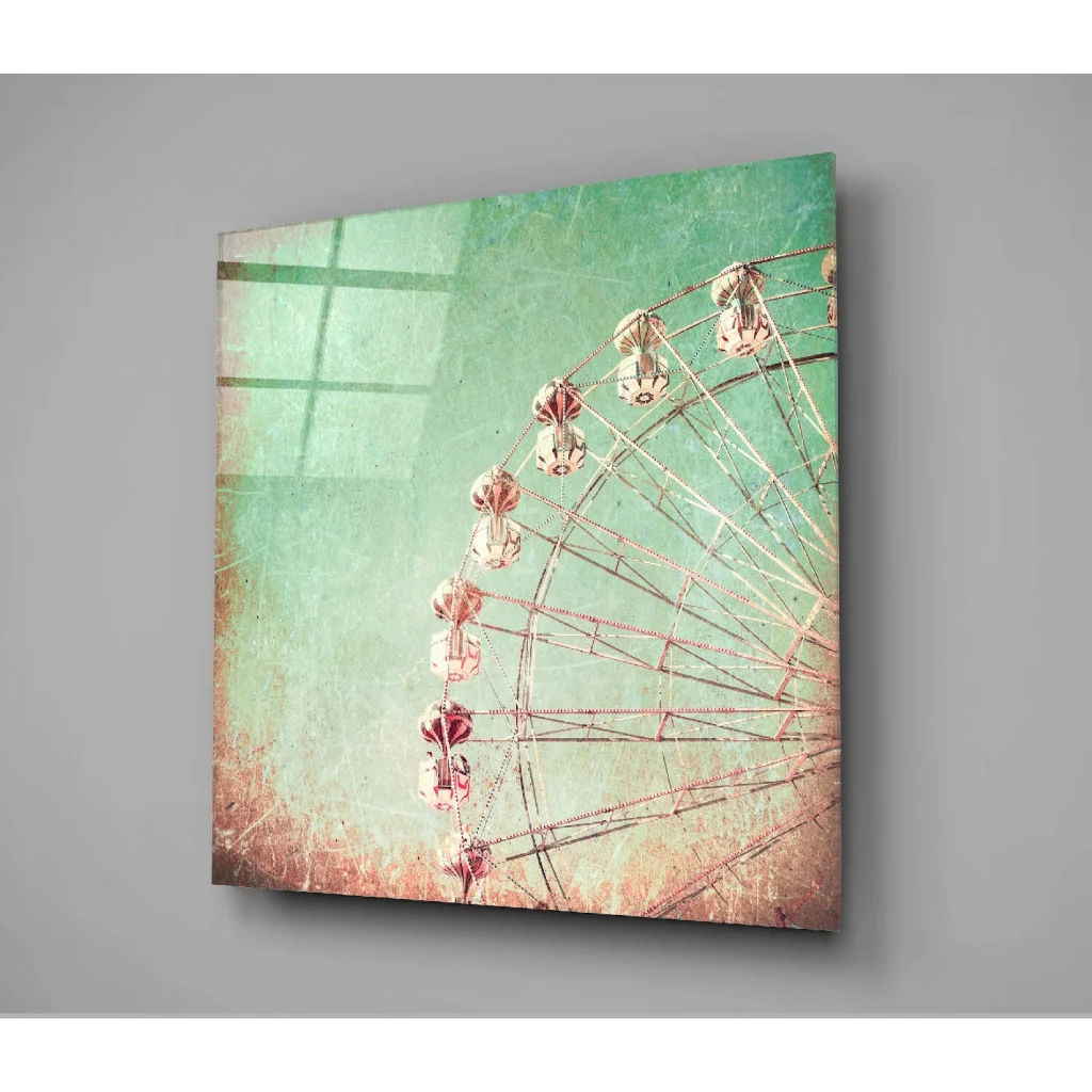 Vintage Ferris Wheel Glass Wall Art Print Collection | Modern Wall Art Decor | vintageantiquesgifts.com