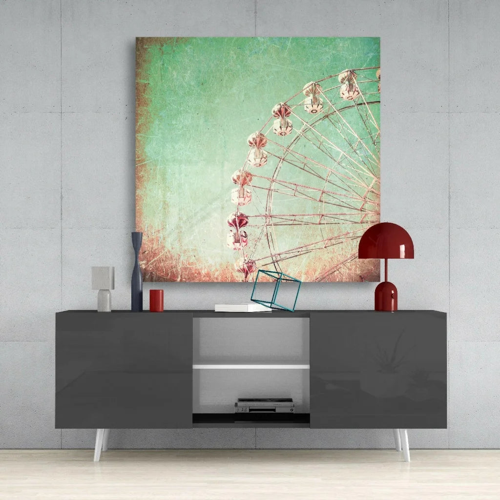 Vintage Ferris Wheel Glass Wall Art Print Collection | Contemporary Home Wall Art | vintageantiquesgifts.com