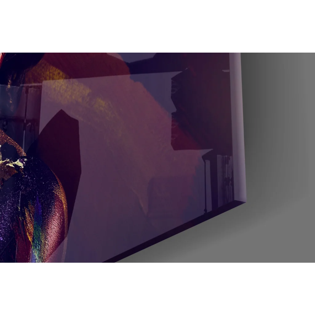 Fiery abstract figure canvas wall art in bold swirling colors