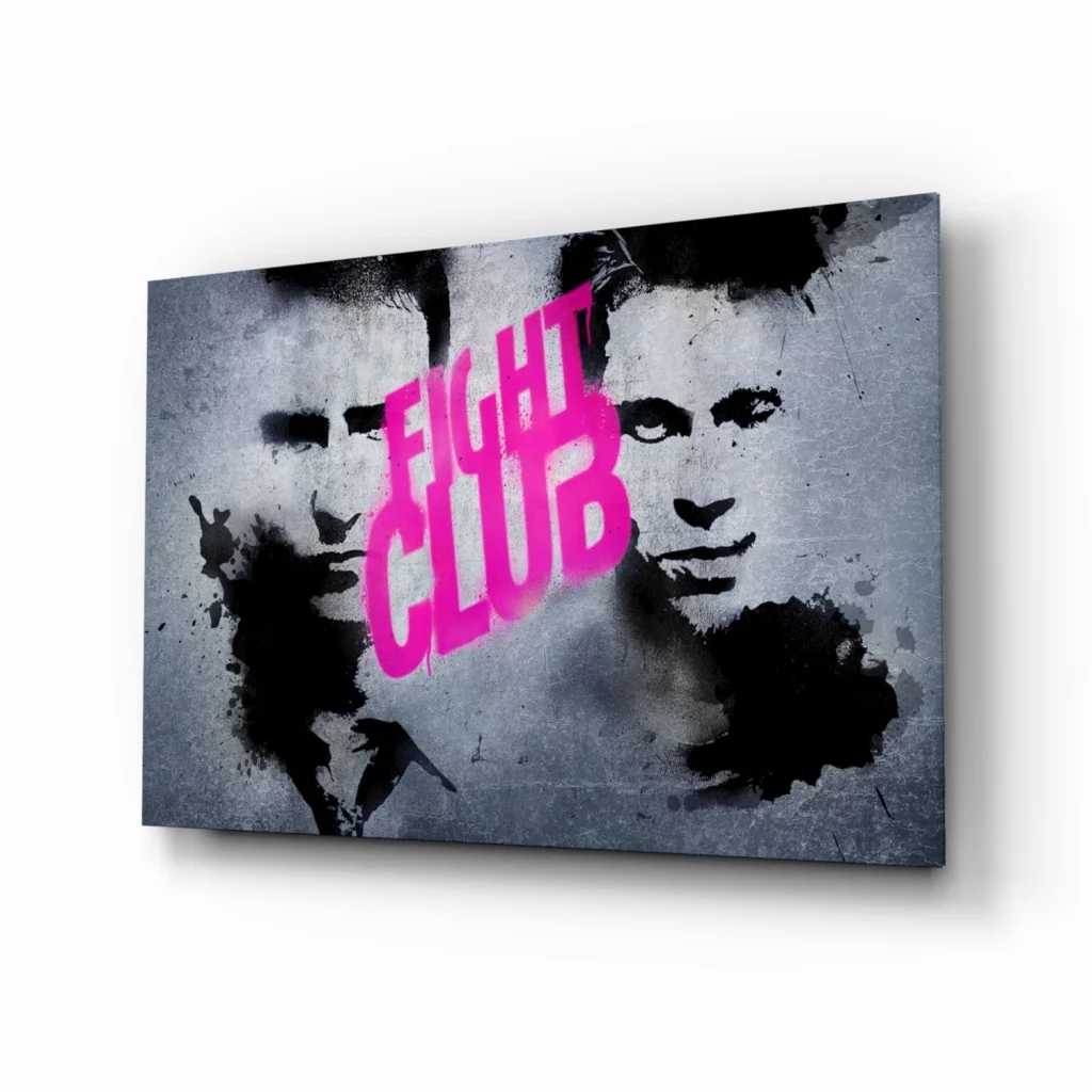 Fight Club pink graffiti canvas wall art print