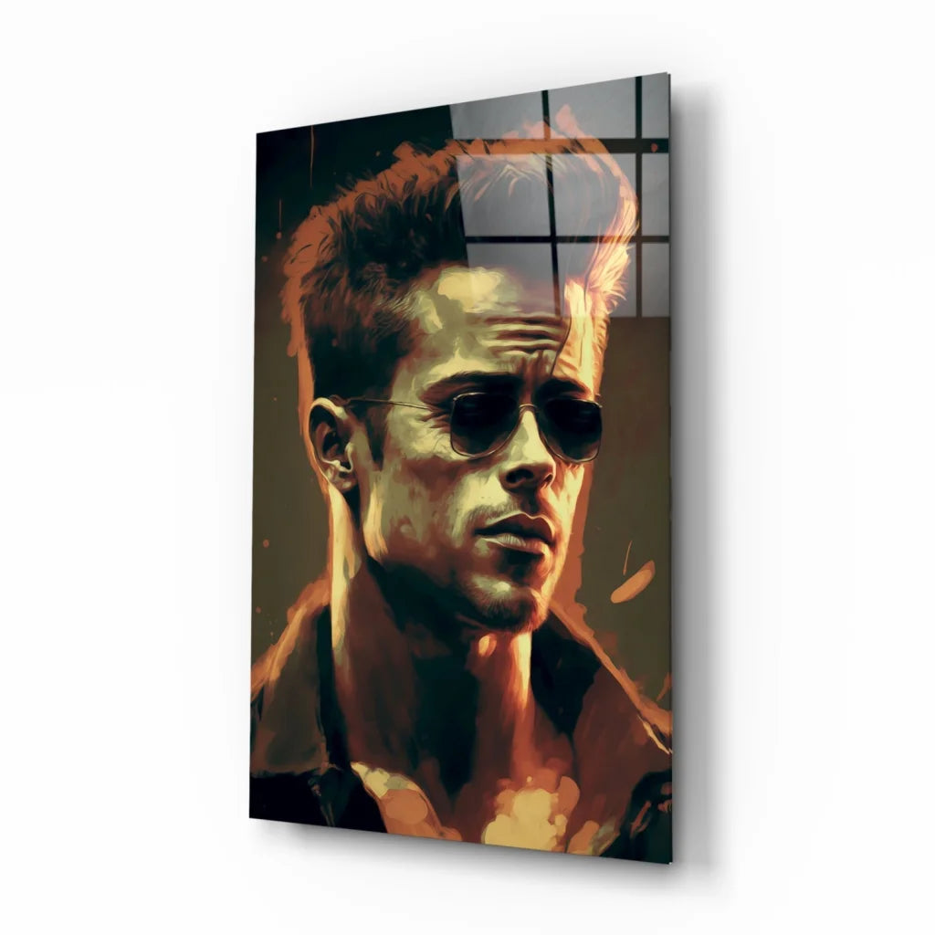 Stylish Brad Pitt sunglasses glass wall art portrait canvas