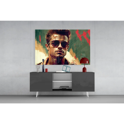 Vibrant Brad Pitt aviator pop art wall canvas print
