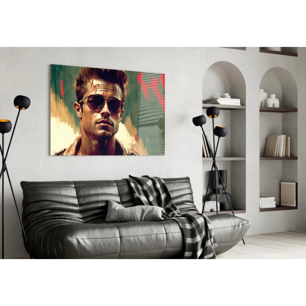 Brad Pitt Aviator Pop Art Canvas Wall Art Print | Contemporary Home Wall Art | vintageantiquesgifts.com