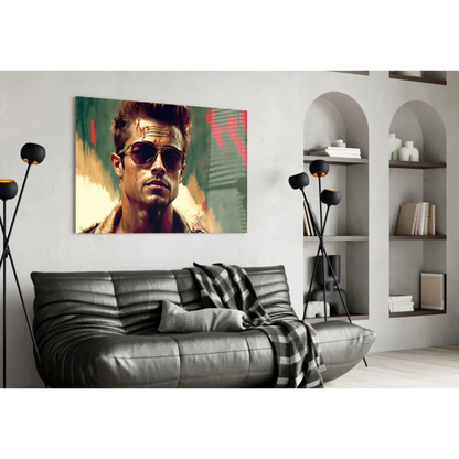 Brad Pitt Aviator Pop Art Canvas Wall Art Print | Contemporary Home Wall Art | vintageantiquesgifts.com