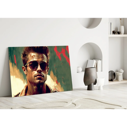 Brad Pitt Aviator Pop Art Canvas Wall Art Print | Modern Wall Art Decor | vintageantiquesgifts.com