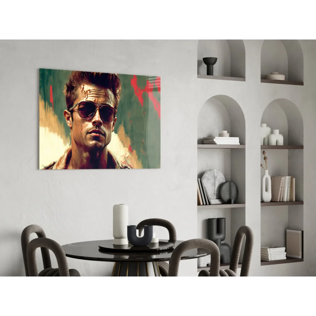 Vibrant Brad Pitt aviator pop art canvas wall art print