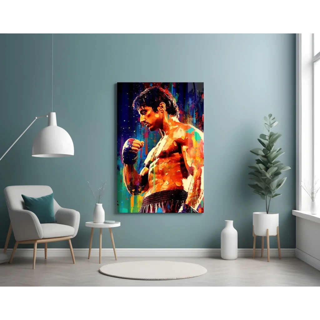 Explosive Boxer Canvas Wall Art in Bold Watercolor Splashes | Contemporary Home Wall Art | vintageantiquesgifts.com