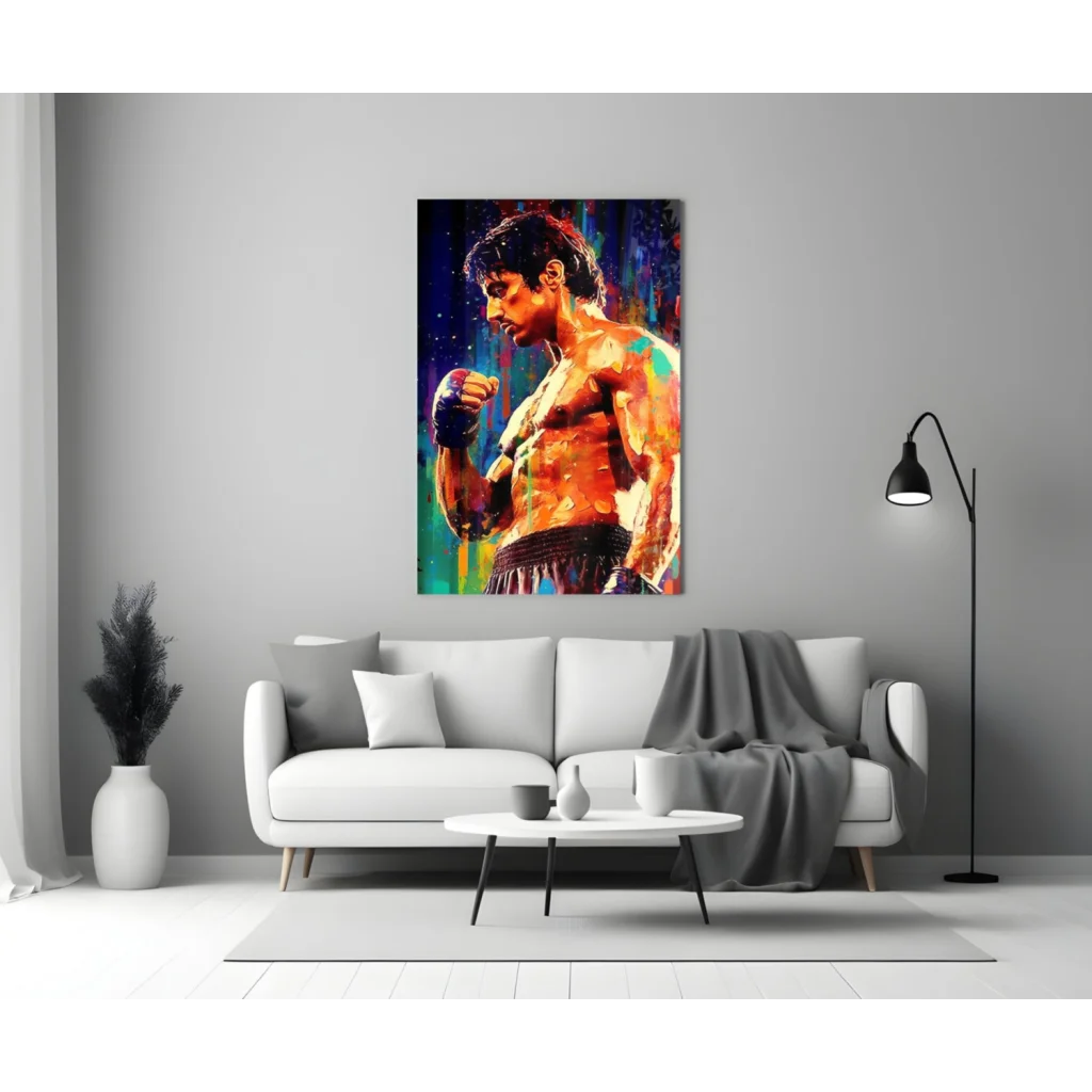 Explosive Boxer Canvas Wall Art in Bold Watercolor Splashes | Modern Wall Art Decor | vintageantiquesgifts.com