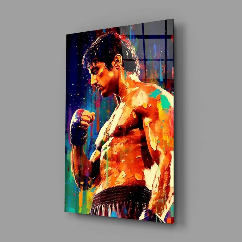 Explosive Boxer Canvas Wall Art in Bold Watercolor Splashes | Glass Wall Art Print | vintageantiquesgifts.com