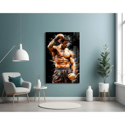 Explosive Boxer Canvas Wall Art with Bold Watercolor Splashes | Contemporary Home Wall Art | vintageantiquesgifts.com