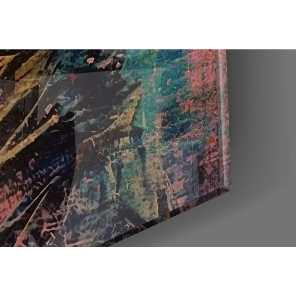 Vibrant Rocky Balboa boxing canvas wall art in teal, pink, gold, black swirls