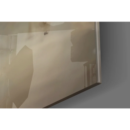 Sleek glowing circuit glass wall art mirror with blue gold patterns