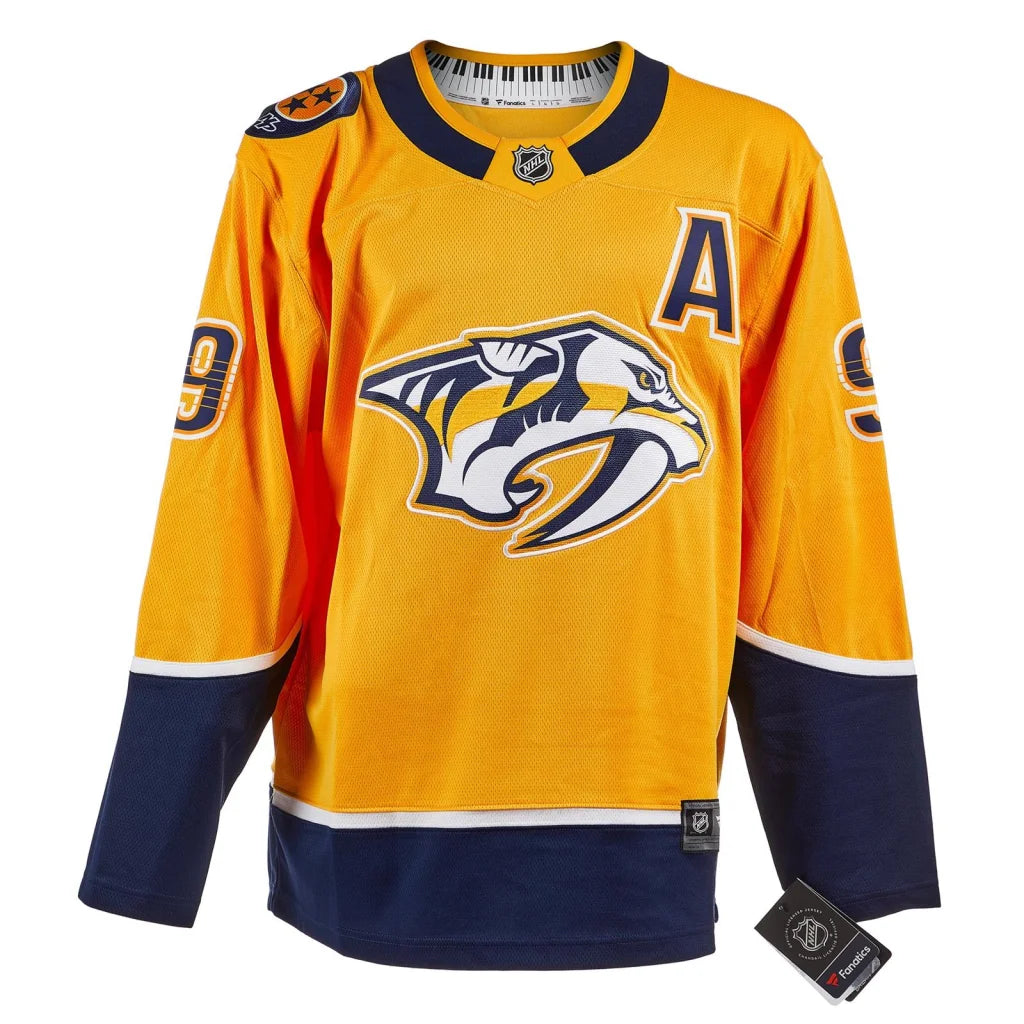 Filip Forsberg autographed Nashville Predators gold jersey with logo