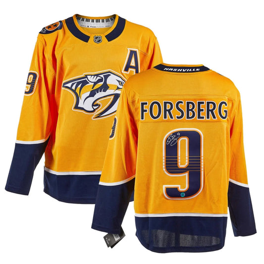 Filip Forsberg autographed Nashville Predators gold #9 jersey