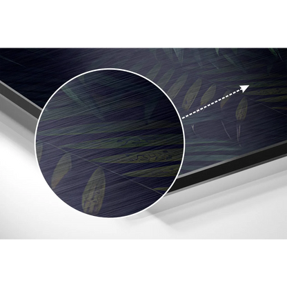 Tropical leaf brushed aluminium dibond wall art print