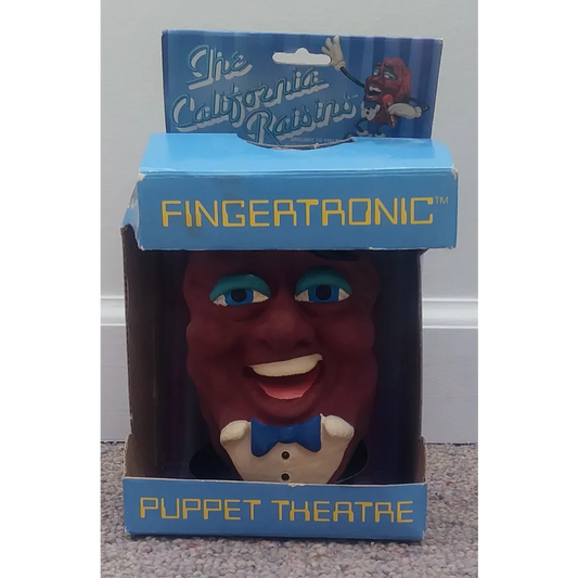 Vintage 1987 Fingertronic Puppet California Raisins with red face