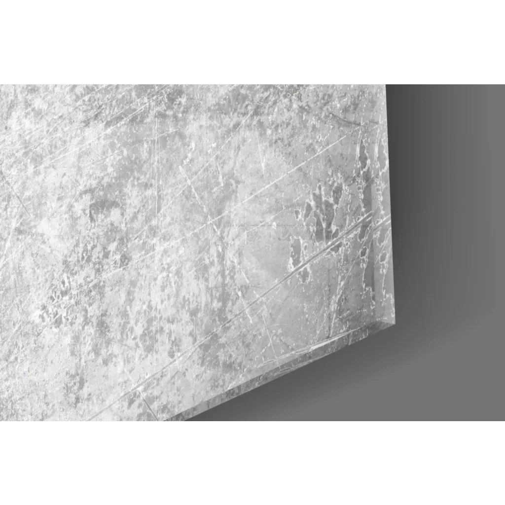 Translucent frosted glass wall art with Finnish flag texture and gray veining