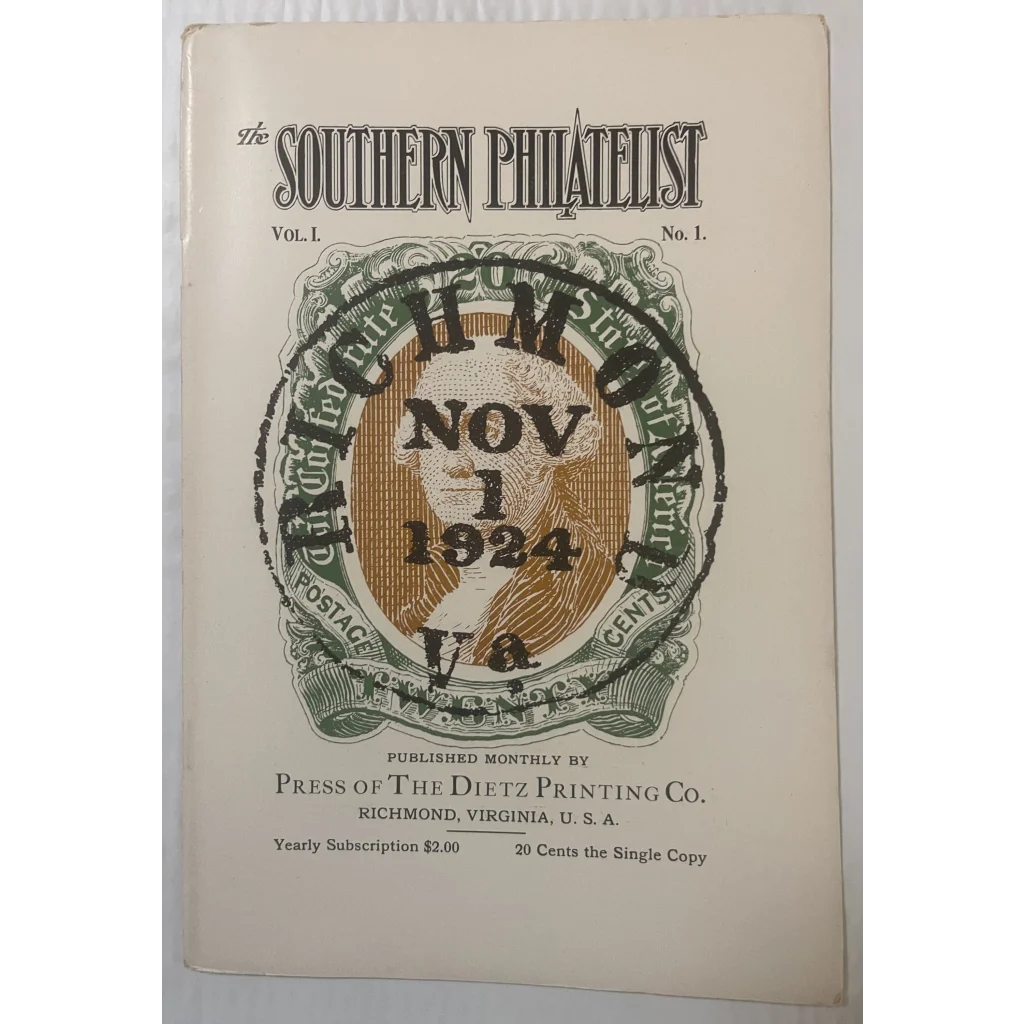 First Edition Antique 1924 Southern Philatelist Stamps of the Confederacy Collectibles Rare Philatelist: