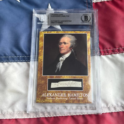 Beckett graded Alexander Hamilton words authentic handwriting card