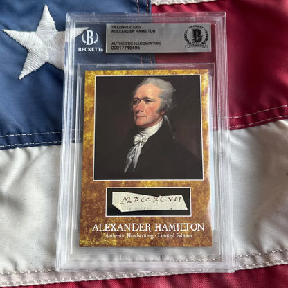 Beckett graded Alexander Hamilton words authentic piece trading card