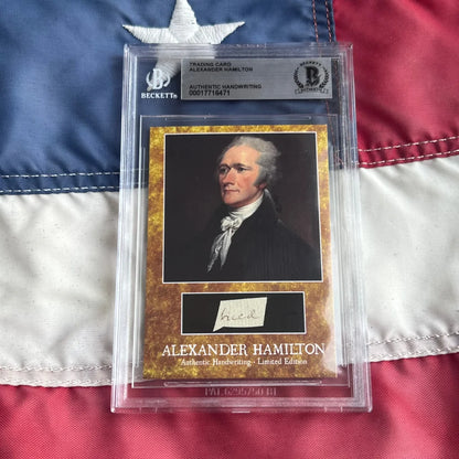 Beckett graded Alexander Hamilton words authentic handwriting card