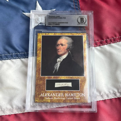 Beckett graded Alexander Hamilton words authentic autograph card