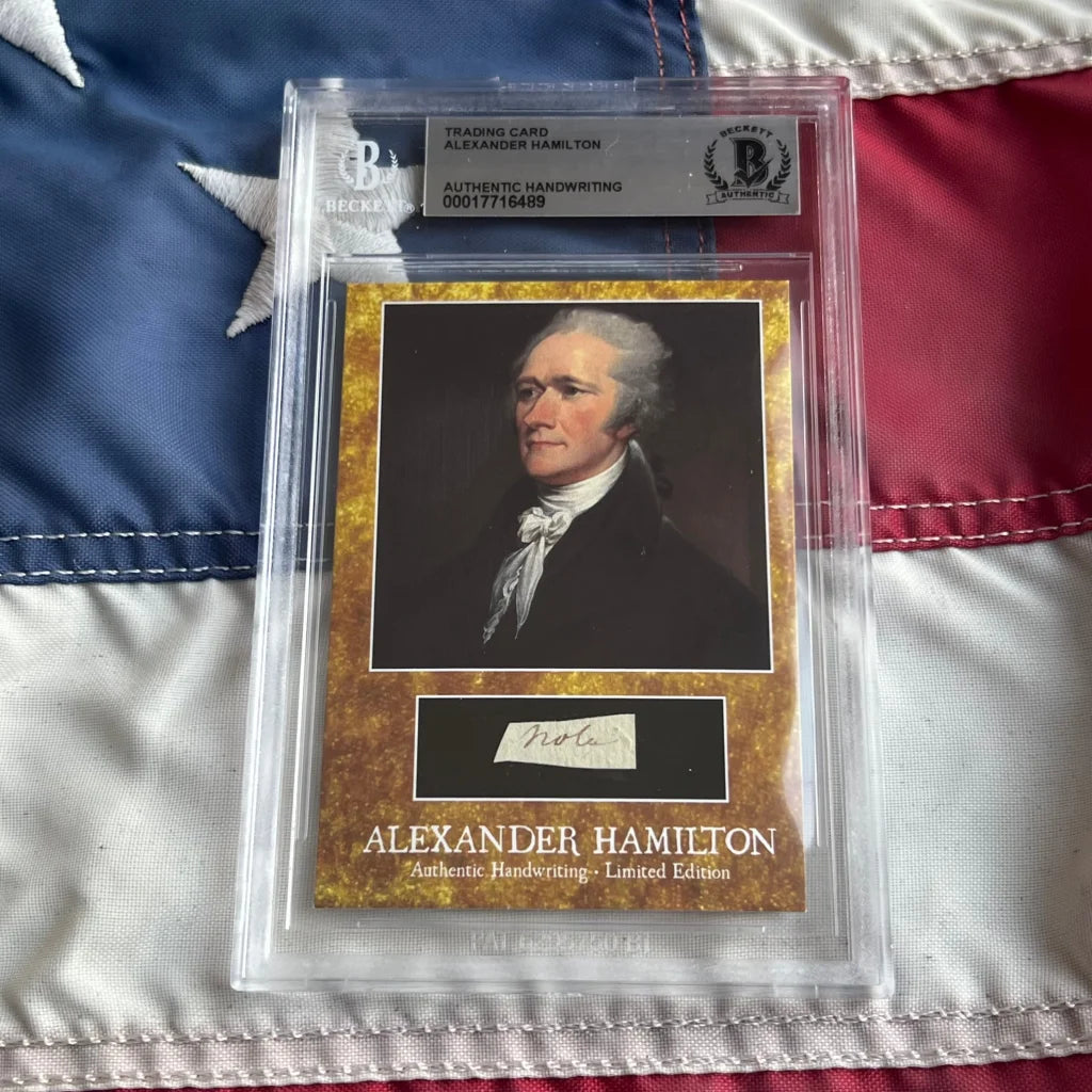Beckett graded Alexander Hamilton words authentic autograph card