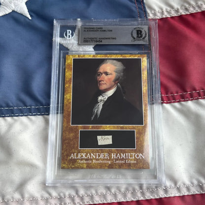 Beckett graded Alexander Hamilton words authentic handwriting card