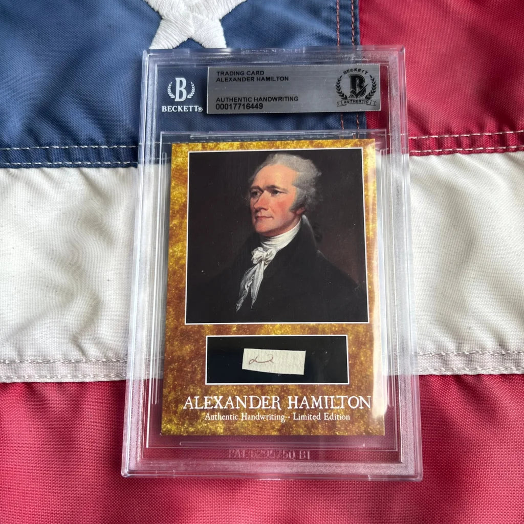 Beckett graded Alexander Hamilton words authentic manuscript trading card