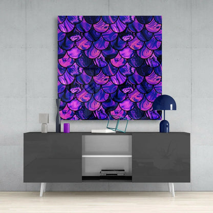 Stunning Mermaid Scale Glass Wall Art in Purple and Pink | Contemporary Home Wall Art | vintageantiquesgifts.com