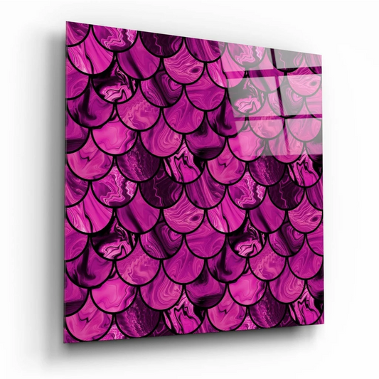 Stunning Purple Mermaid Scale Glass Wall Art Panel | Insigneart USA | vintageantiquesgifts.com
