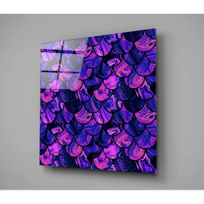 Stunning Mermaid Scale Glass Wall Art in Purple and Pink | Modern Wall Art Decor | vintageantiquesgifts.com