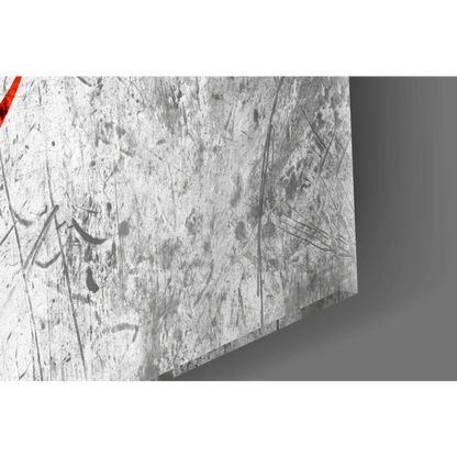 Distressed Algerian flag abstract black and white textured wall art canvas with red hint